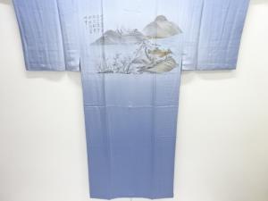 未使用品　風景模様男物長襦袢(キングサイズ)